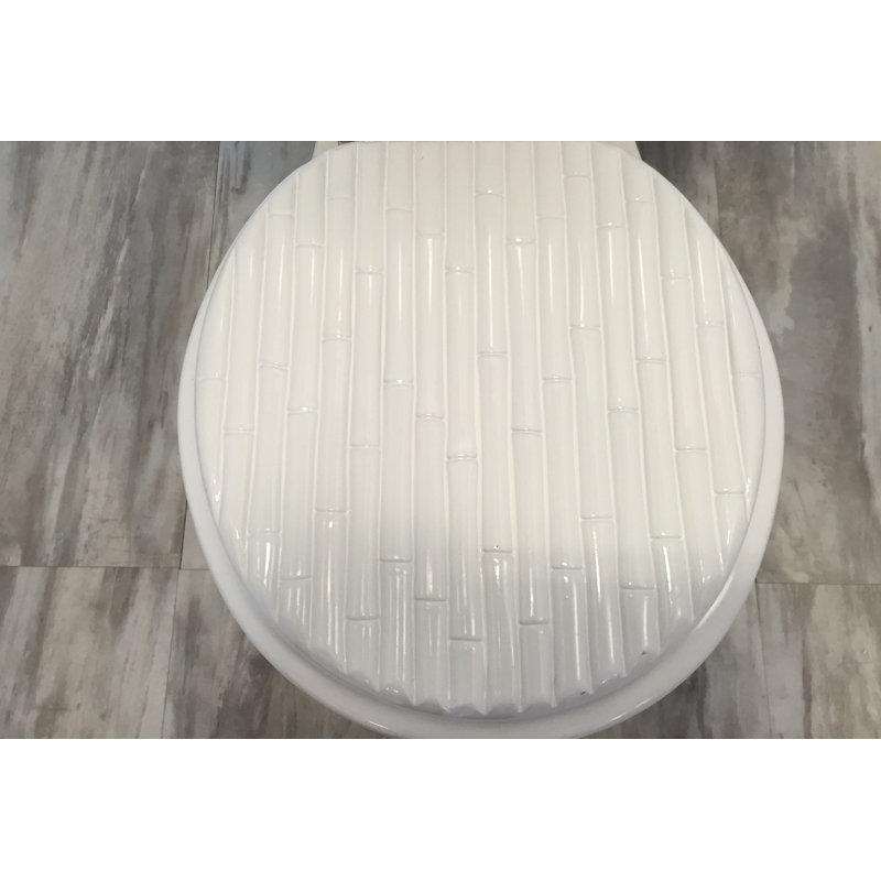 Siège de toilette moulé rond, Bambou Blanc