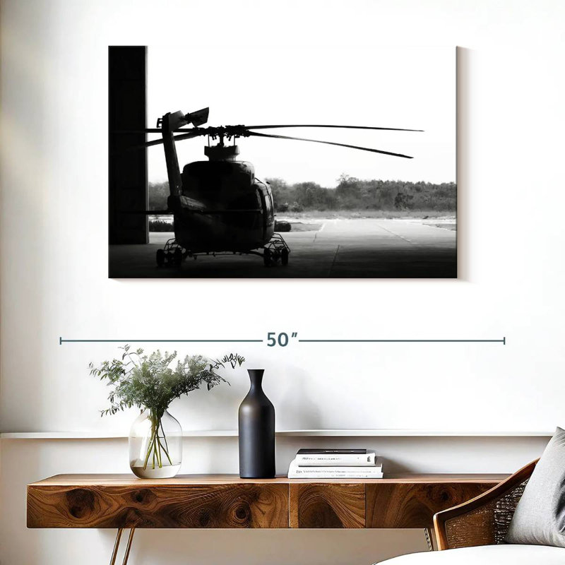 Mehar Monochrome Helicopter, 26" H x 39" W