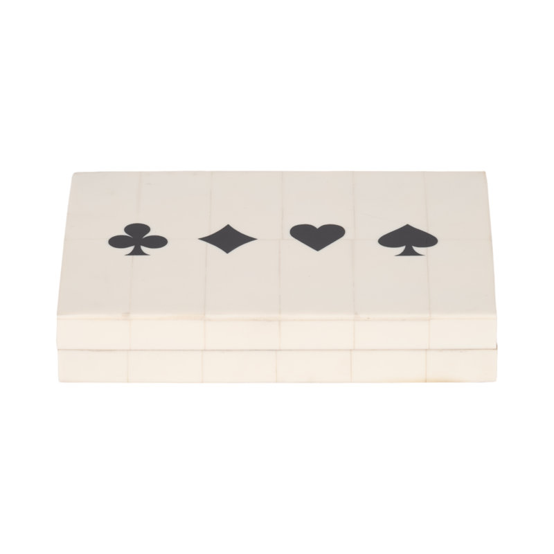 Boîte à cartes et à dés 7 po, blanc / noir