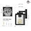 Applique murale d'extérieur 1 lumière H 7,32 po Olar Classic, structure rectangulaire en métal noir avec abat-jour en verre transparent, imperméable-2029759519-2038653466-2038653479