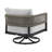 Scotia 3 Piece Patio Outdoor Swivel Seating Set In Black Aluminum With Grey Rope And Cushions