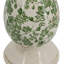 Bougeoir en céramique blanc avec motifs floraux verts-799695919