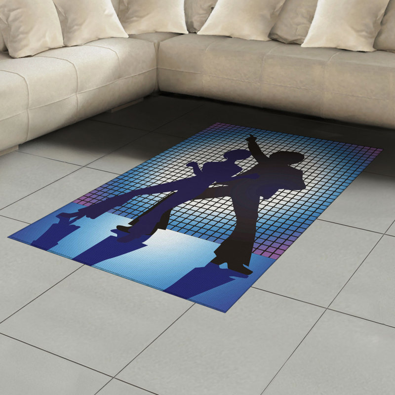 Tapis décoratif rétro en fibres à haute densité, Rectangle— 4 pi x 5 pi 8 po