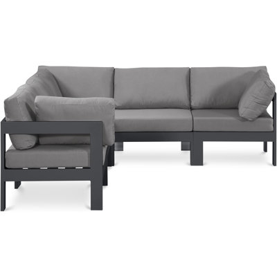 Lareen 90'' Wide Patio Sectional with Cushions