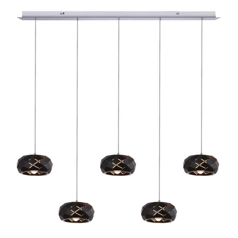 Bixby 5 - Light Natural Cluster Pendant, Black