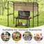 BBQ Shelter, Grill Gazebo With Serving Shelf And Storage Hooks-394502914