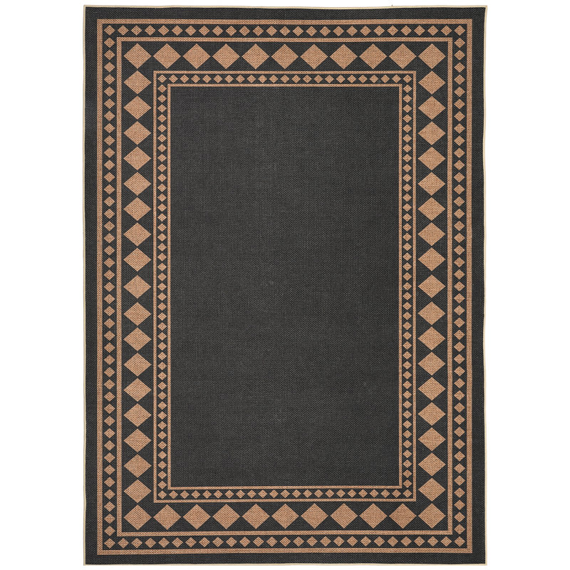 Modern Non Slip Washable Jute Area Rug Geometric Bordered Carpet Soft Collapsible Indoor Outdoor Large Floor Mat for Living Room Bedroom Dining Room Hallway