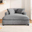 Chaise longue surdimensionnée - gris, design classique, tissu, pieds en bois massif, structure, assemblage facile, très grand fauteuil de confort l 53,5 po x l 70,9 po, gris, expérience de détente simple