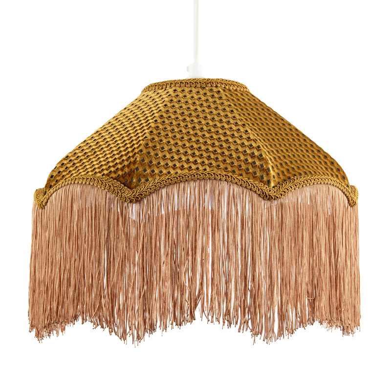 15cm H Velvet Empire Lamp Shade ( Screw On ) in Orange