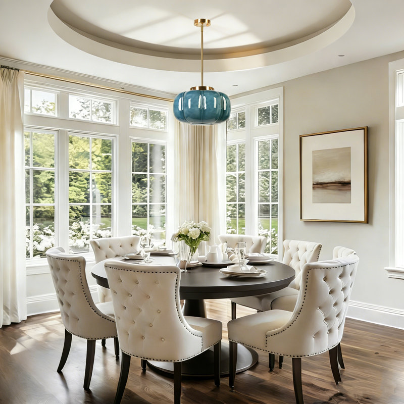 Beltran 15" Width 1-Light Dome Pendant Light, Blue