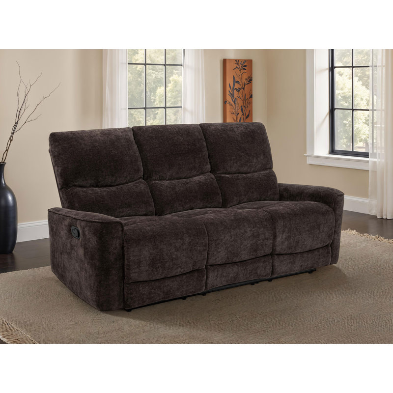 Canapé inclinable Heise en chenille brun foncé, Marron foncé