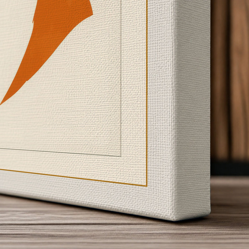 Fox Profile Graphic Art - Wrapped Canvas, 36x24 - 91.4 x 61.0 cm, Cream Border