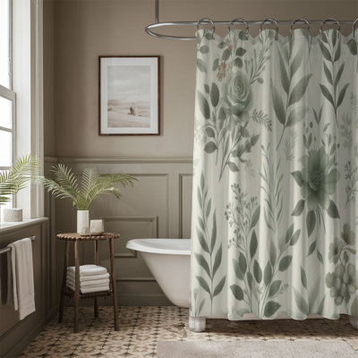 Rideau de douche standard 1 pièce Green Blossom Dream