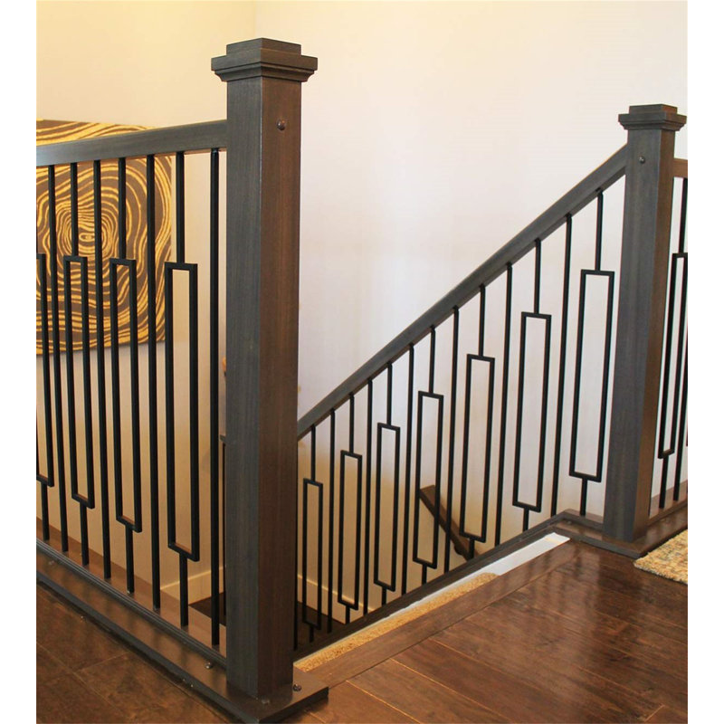 Satin Black Powder Coated Wrought Iron Stair Balusters