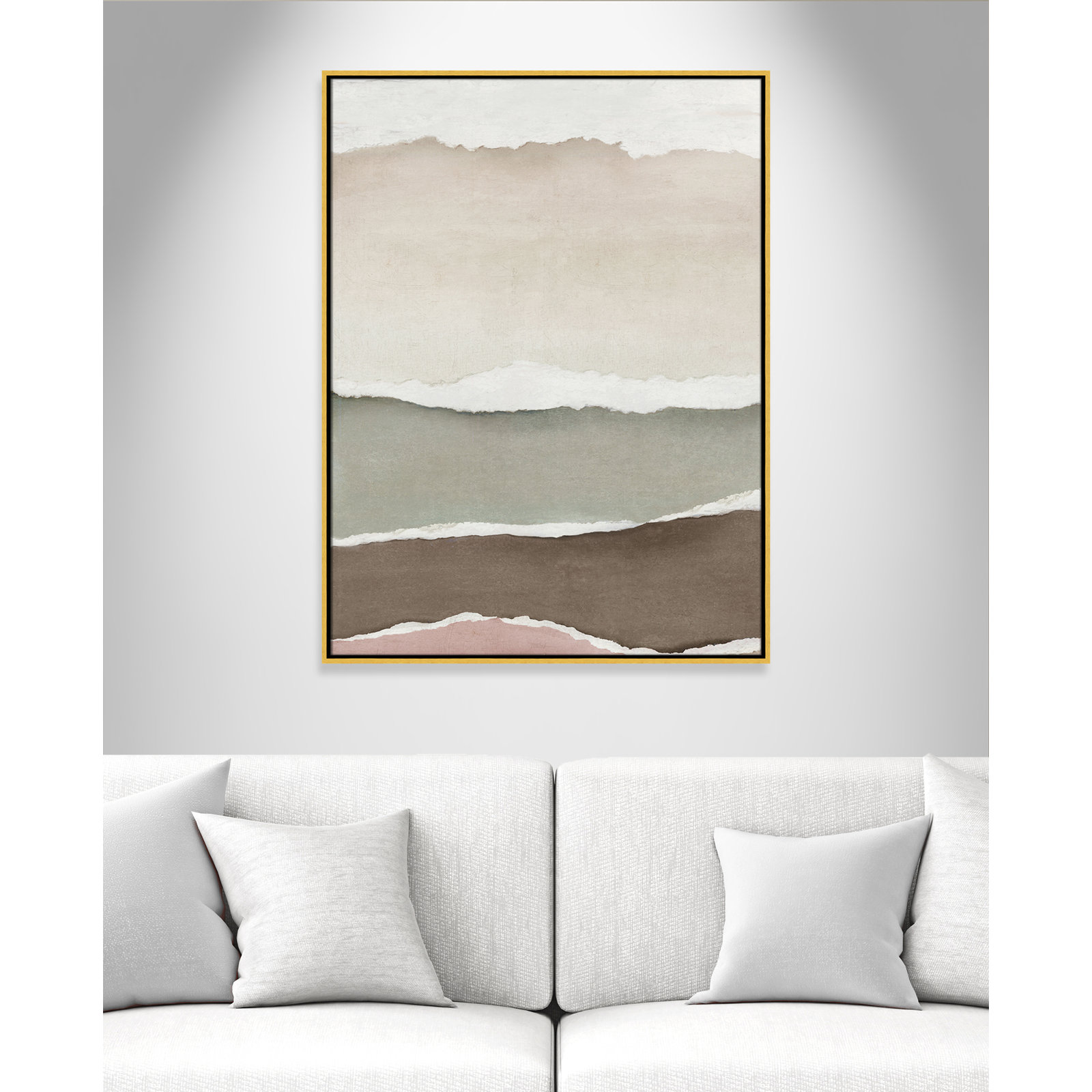 Torn Whispers I Print by Emma Peal, 41.5" H x 31.5" W, Gold Floater