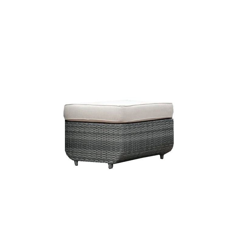 Repose-pieds d'extérieur avec coussin Brooklynrose Ovellette, Gris