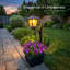 Pot à fleurs d'extérieur 2 en 1 avec lampadaire solaire, fixation murale ou autoportante