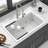 Quartz Kitchen Sink - 33X22" White Granite Composite Workstation Drop-In Kitchen Sink