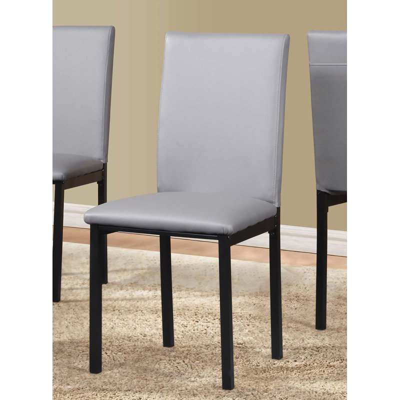 Chaises de salle à manger en similicuir, Gris