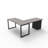 The City, Modern L-Shaped Office Desk for Office and Home, Grey Strand Top with Black Frame-92634378