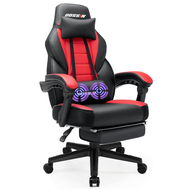 BOSSIN Gaming Chairs with Footrest, Ergonomic Computer Game Chairs with Lumbar Support