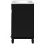 Meuble-lavabo moderne de 24 po avec lavabo supérieur, structure en bois massif et grand rangement, armoire rectangulaire noire pour planches de design, style rétro, deux portes, rangement idéal