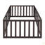 Structure de lit simple en bois avec clôture et porte-1554489005-1554489004