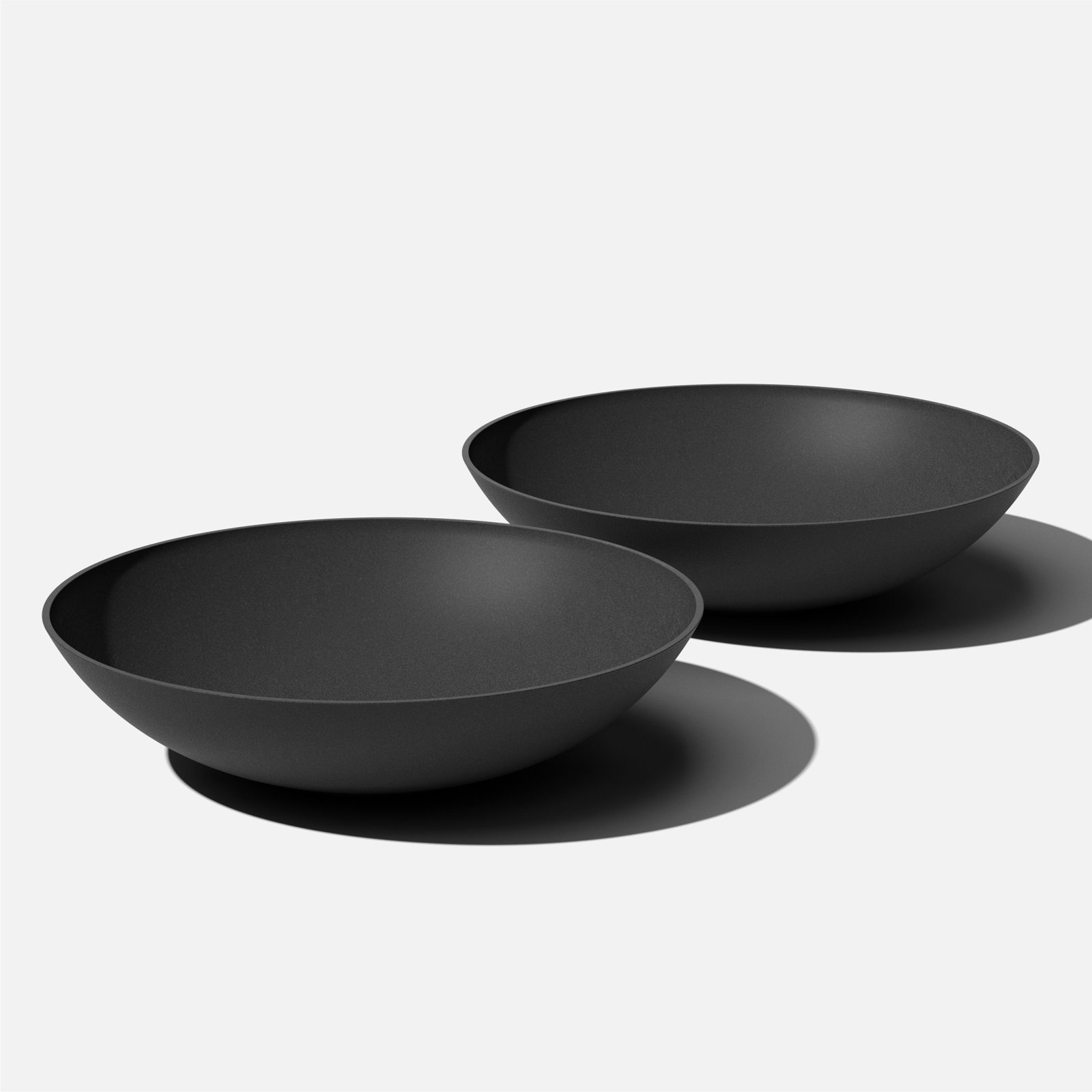 Pure Series Lane Weather Resistant Bowl Planter, Black, 8" H x 32" W x 32" D, Set of 2