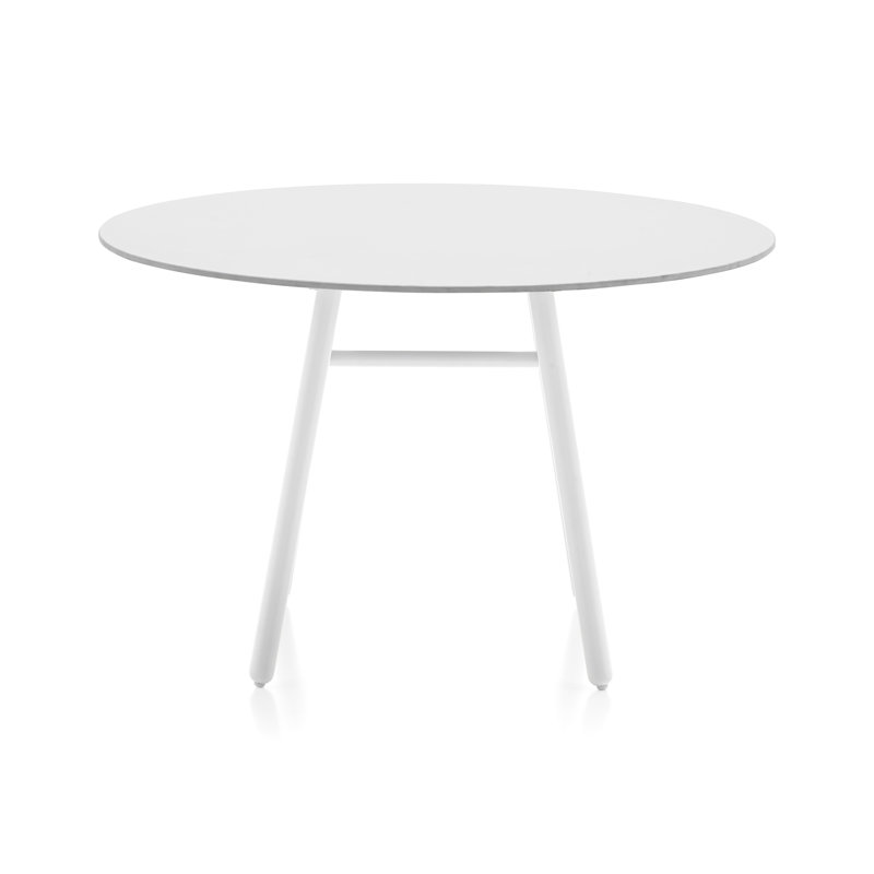 Yo! Table bistro avec pieds en métal, Blanc ardoise, Blanc optique mat