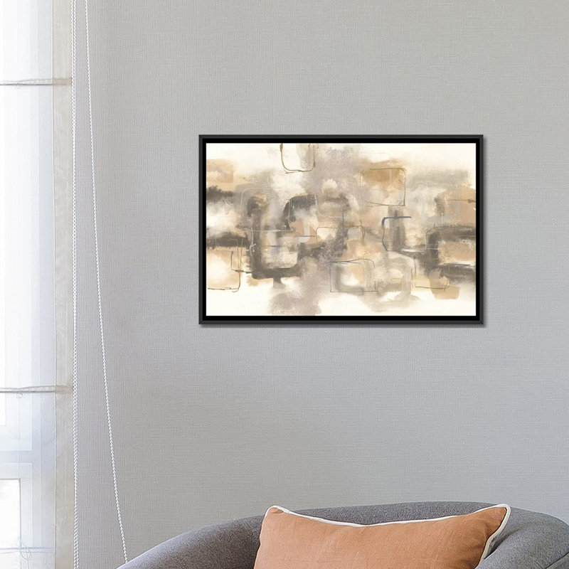 «Platinum Neutrals I» par Chris Paschke, reproduction d'art sur toile, H 18 po x l 26 po x P 1,5 po, Toile encadrée noire