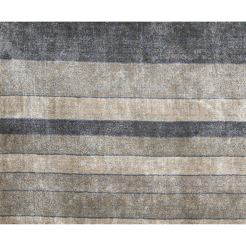 Striped Area Rug in Beige/Slate Gray, Rectangle 5'9" x 8'11"