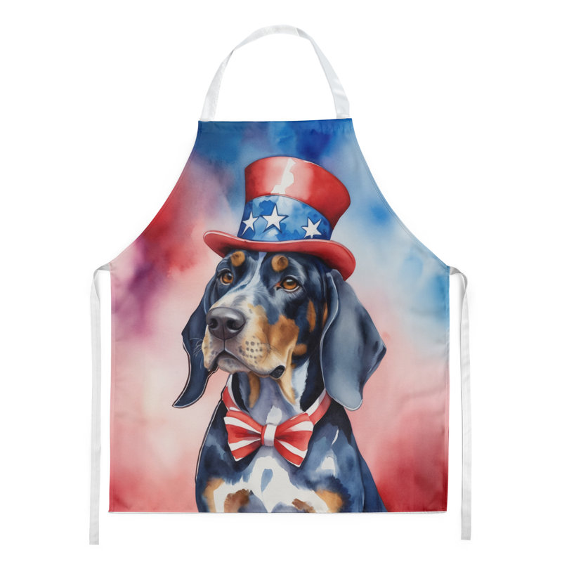 Patriotic American Apron, Bluetick Coonhound