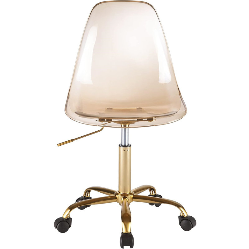 Mackendrick Rolling Task Chair, Clear, Gold