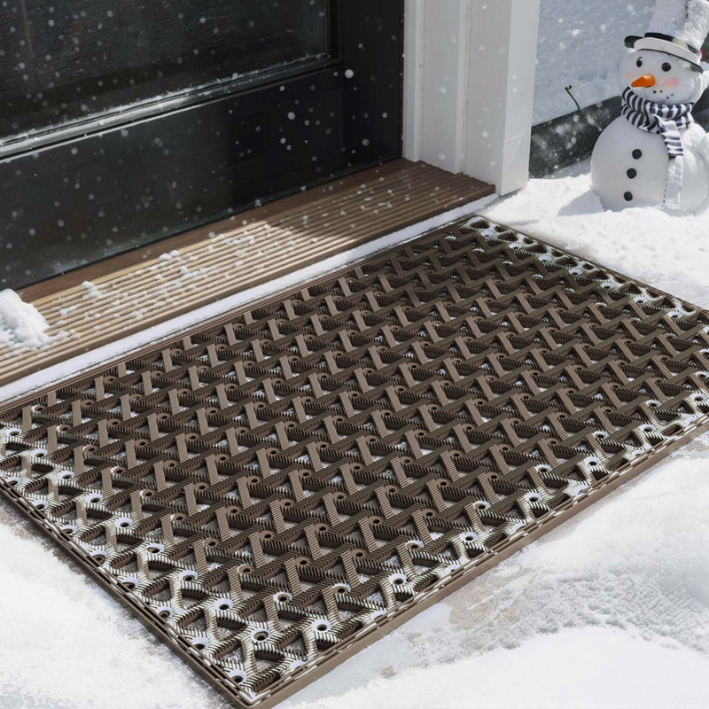 Paillasson antidérapant pour l'extérieur, L 19 po x L 30 po , Brun