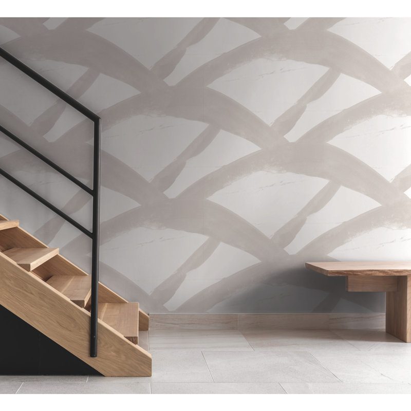 Entanglement Geometric Vinyl Wallpaper Double Roll, Linen