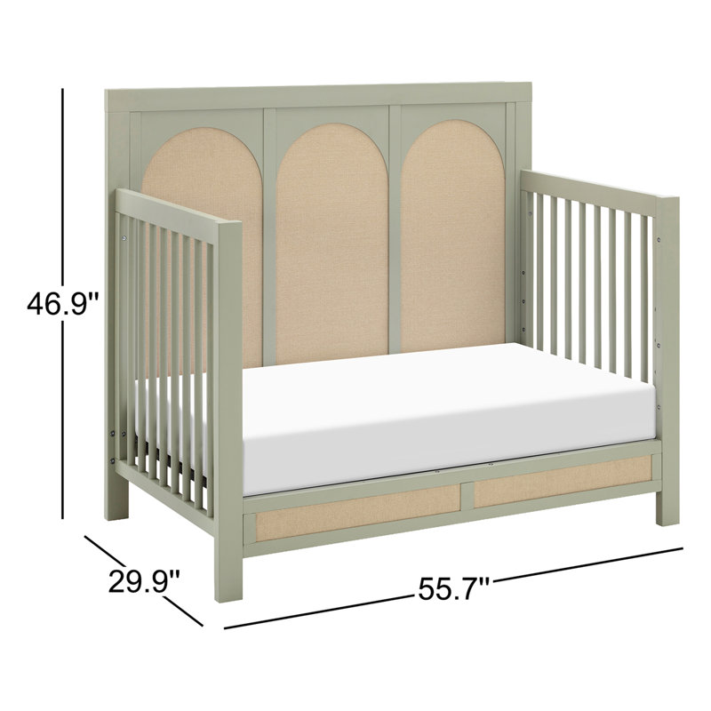 Eloise 4-in-1 Convertible Crib, French Sage/Performance Sand Eco-Weave
