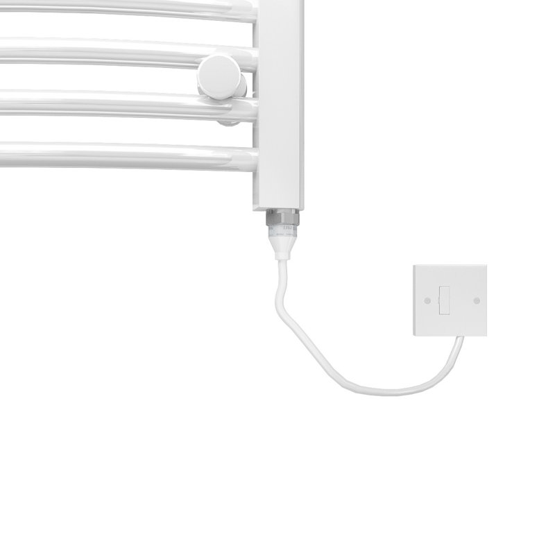 Aillie Curved Towel Rail Heated Towel Rails, White