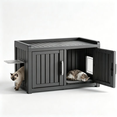Hidden Cat Litter Box Enclosure, Indoor and Outdoor Litter Box Furniture