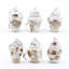 6 Piece Porcelain Asian Jar Finial Ornament Set