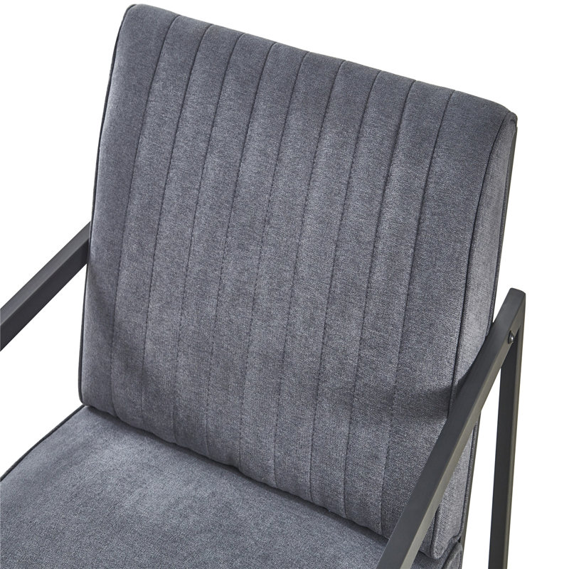 Fauteuil Everdeen, Tissu gris, Black