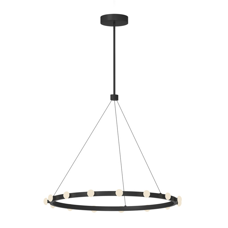 Rezz Geometric 12-Light Dimmable LED Chandelier in Black
