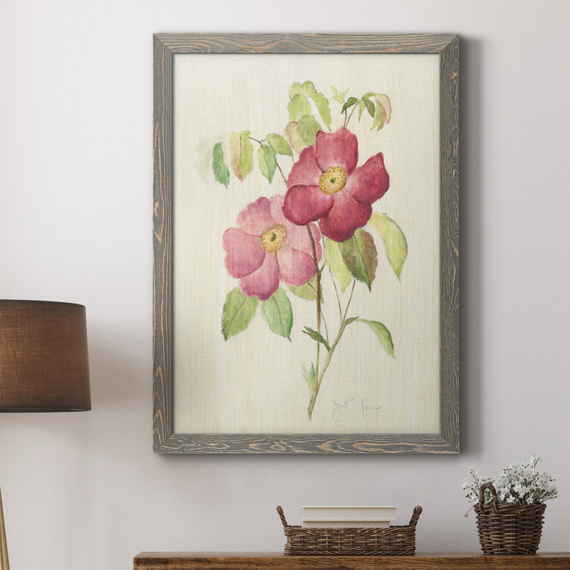 «Dusty Rose II» - Toile encadrée de qualité supérieure - prête à être accrochée, H 31,5 po x l 23,5 po x P 1,5 po, Gris
