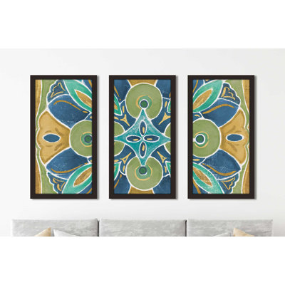 " Free Bird Mexican Tiles I " 3 - Pieces