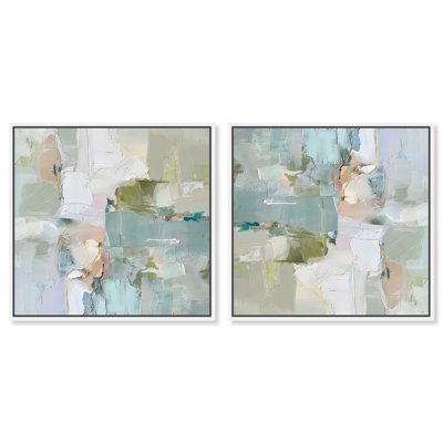 «Jade Sweep I Set Canvas Modern Trendy Art» par Art Remedy