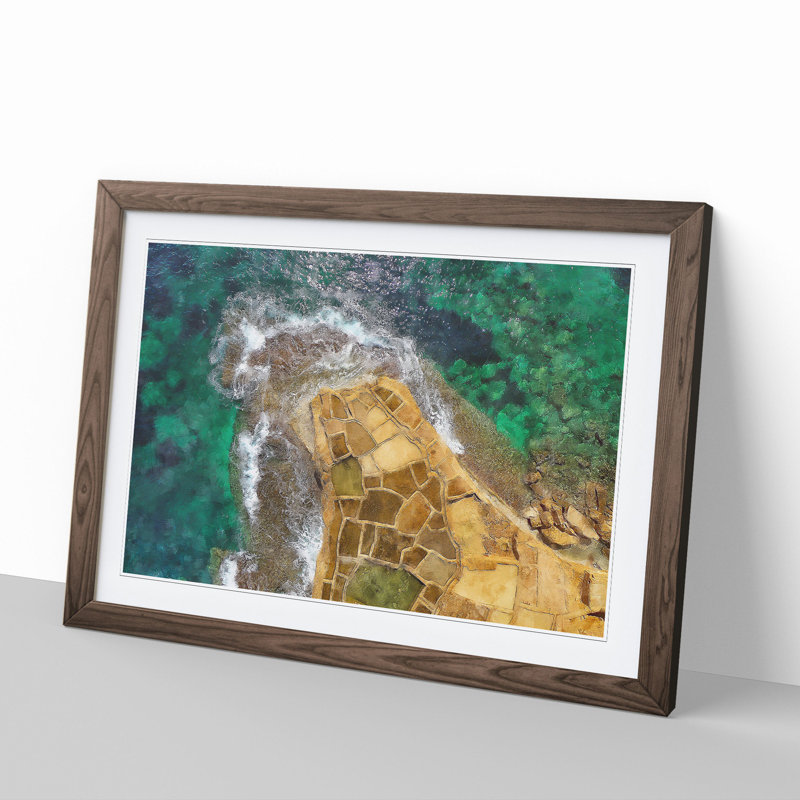 High Above Gozo Malta - Framed Print, Walnut Framed, 36cm H x 48cm W x 2cm D