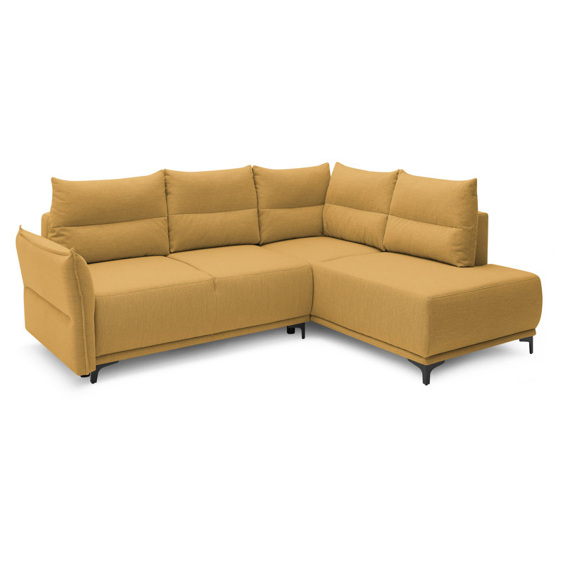 Bielecki 3 Seater Sofa Bed, Right Hand Facing, Yellow