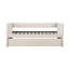 Lit de jour avec couchette en tissu d'ameublement beige-1790017882