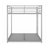 Full Over Full Metal Bunk Bed, Low Bunk Bed With Ladder, Silver