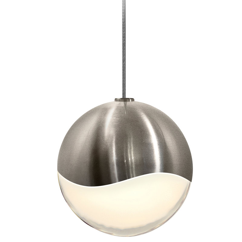 Grapes 1 - Light LED Pendant, 3.25" H x 3.25" W x 3.25" D, White, Satin Nickel