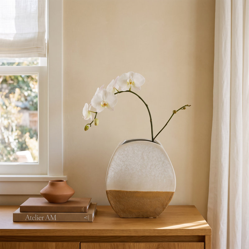 Stearne Short Off White Texture Vase